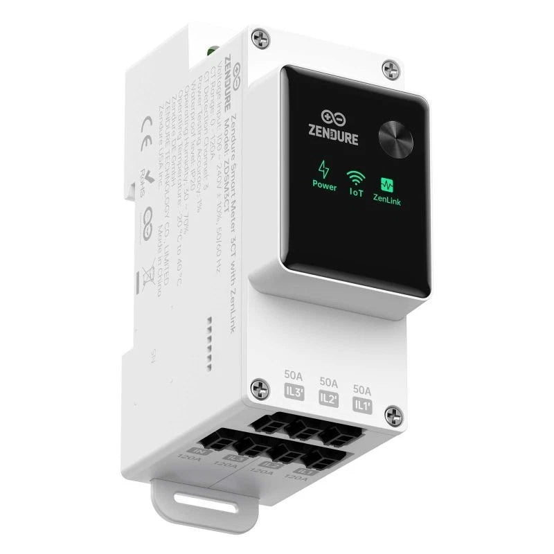 Zendure Smart Meter 3CT 3-Phase Electricity Meter Balcony Power Station Energy Monitor DIN-